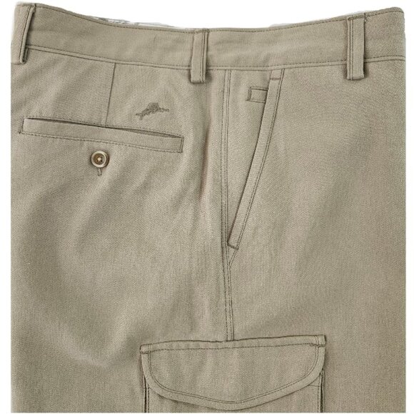 Tommy Bahama Cargo Shorts Tan Silk Cotton Blend Casual Pockets Mens Size 32 - Picture 3 of 6
